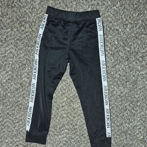 Jordan Kids Black Sweatpants with Logo Stripes